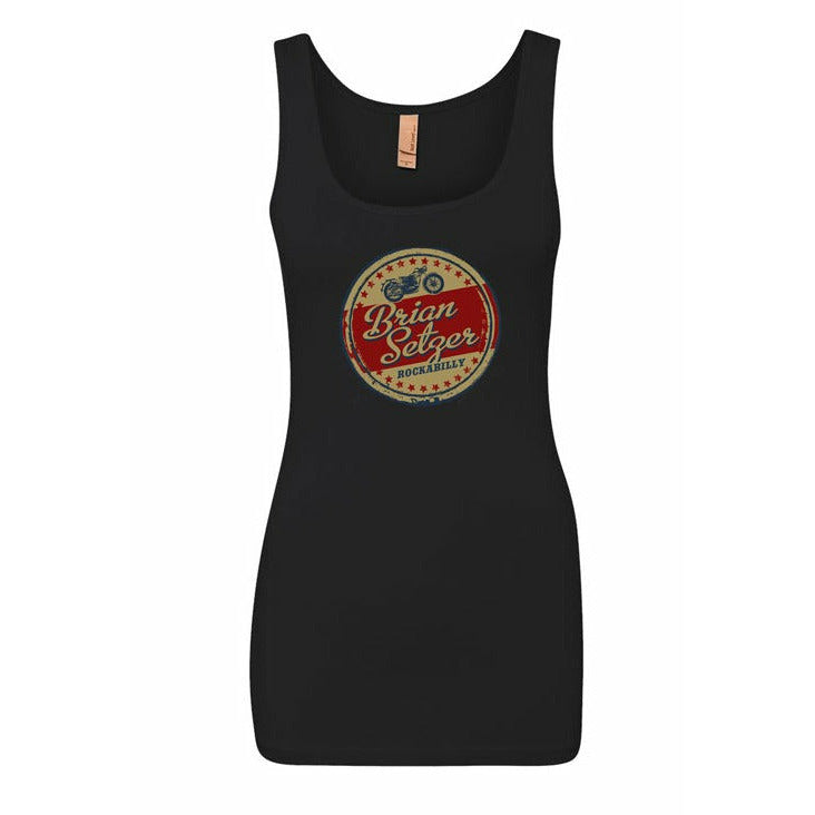 Brian Setzer - Ladies Vintage Sign Tank Top - Black