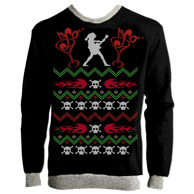 Brian Setzer - Martini Logo and Skulls Knitted Sweater