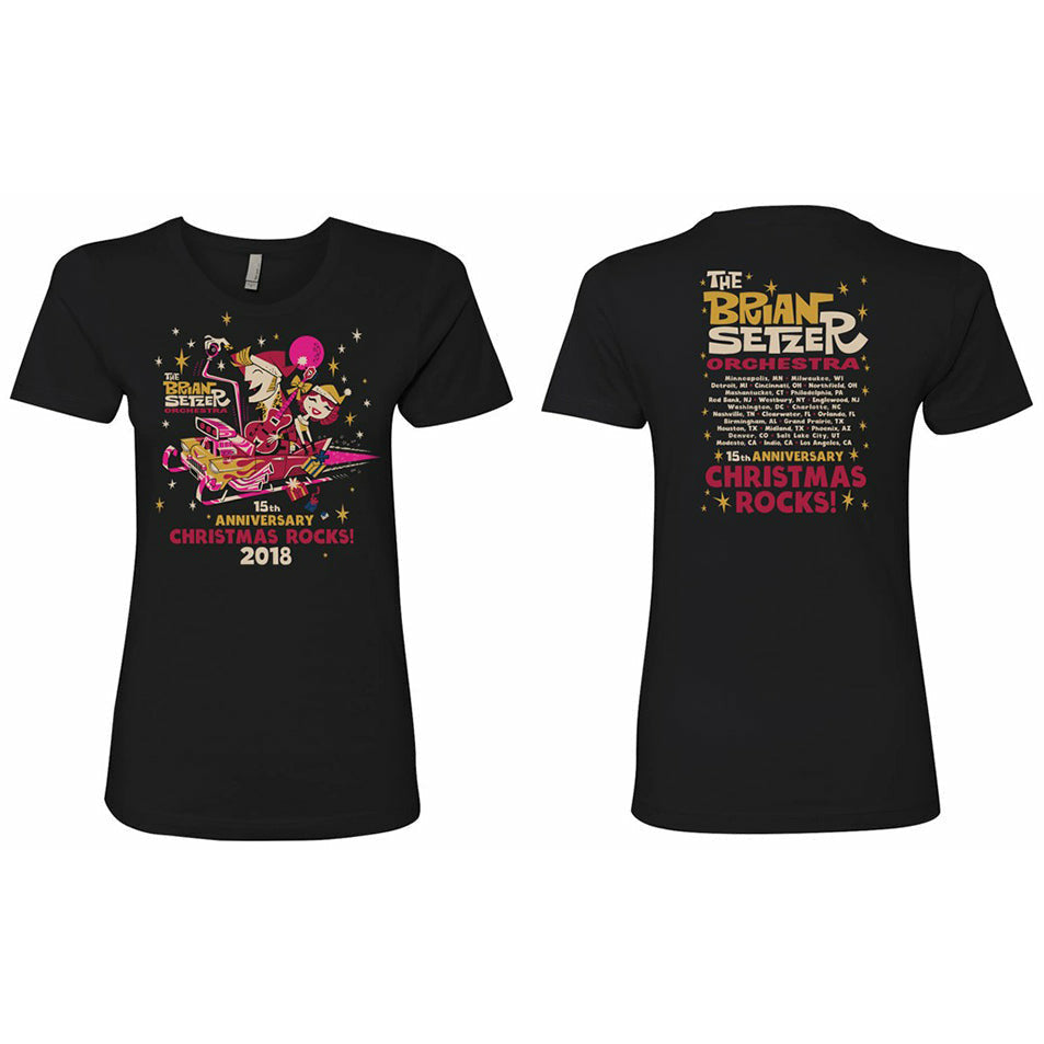 Brian Setzer - Ladies 15th Anniversary 2018 Christmas T-Shirt