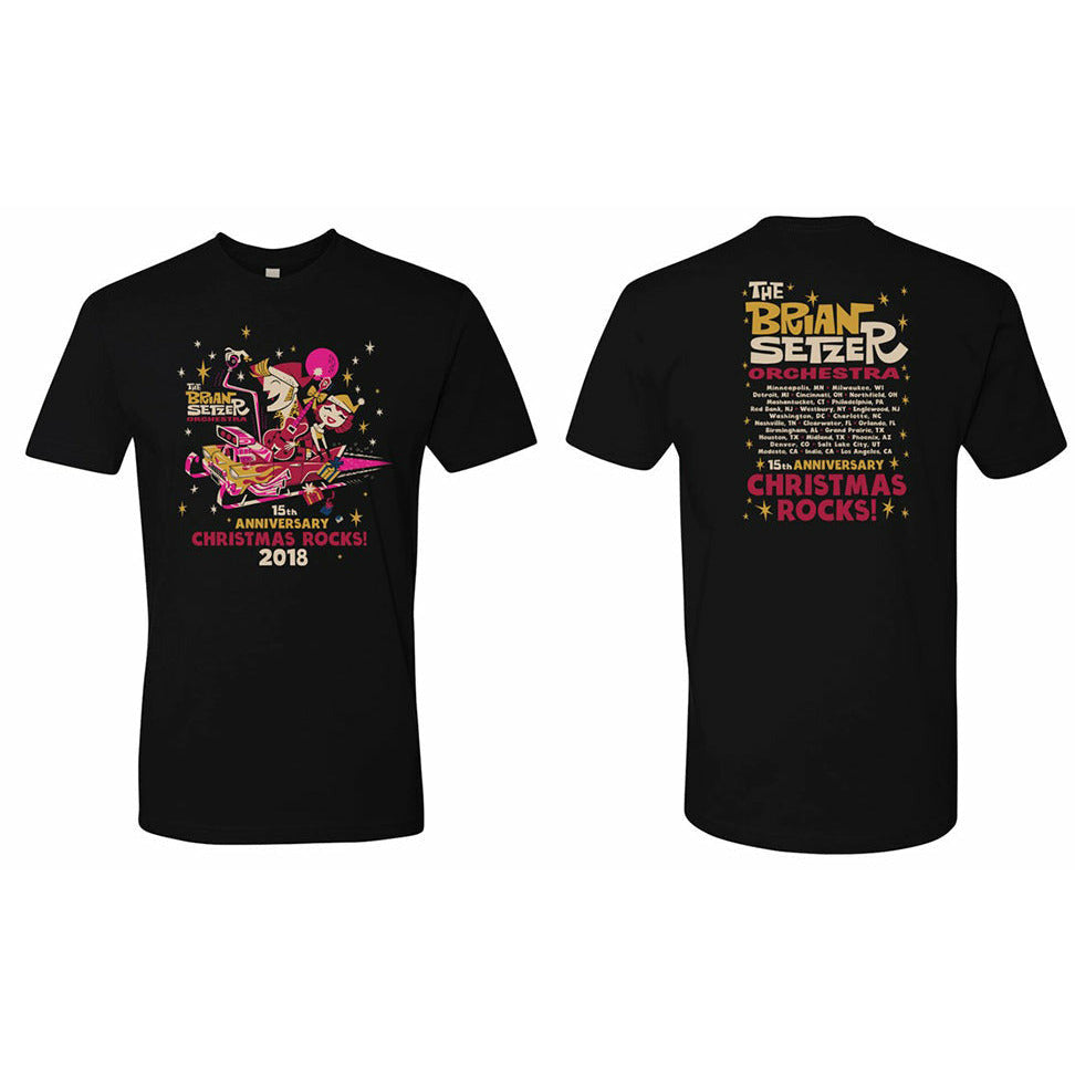 Brian Setzer - 15th Anniversary Christmas Rocks 2018 Itin T-Shirt