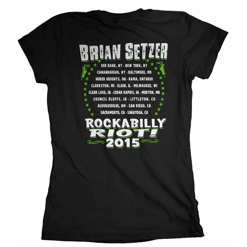 Brian Setzer - Rockabilly Riot 2015 Tour Juniors T-Shirt