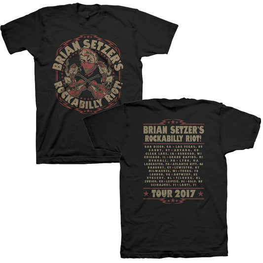 Brian Setzer - Nashvillain Logo Summer 2017 Tour T-Shirt - Black