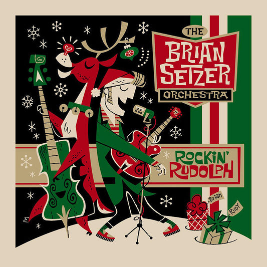 Brian Setzer - Rockin Rudolph Hand Screened Poster - Green