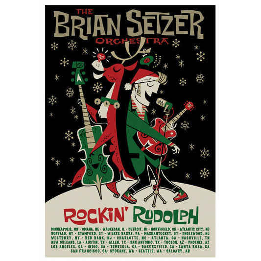 Brian Setzer Orchestra - 2015 Rockin Rudolph Poster
